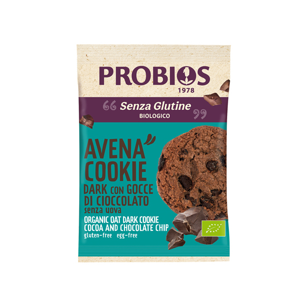 Biscotti di avena dark con gocce di cioccolato vegani senza glutine venduti da orobica food