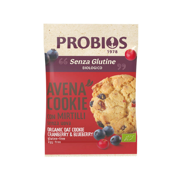 Biscotto di avena con mirtilli vegani senza glutine g.40 venduti da Orobica Food 