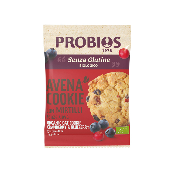 Biscotto di avena con mirtilli vegani senza glutine venduti da orobica food 