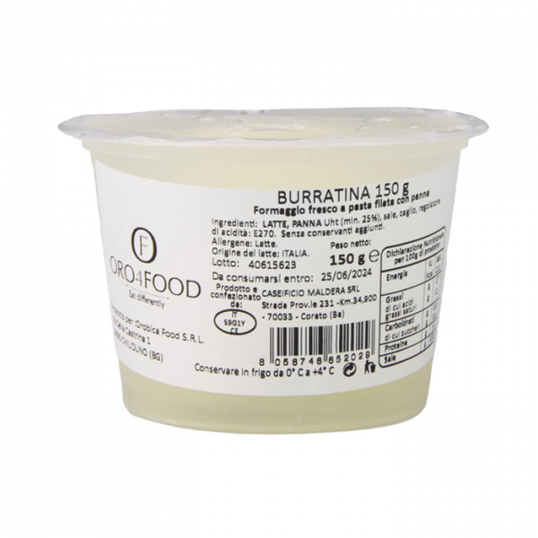 Burrata con leche italiana