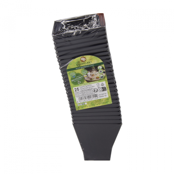 Coppetta pagoda nera in polistirene per finger food cc.90