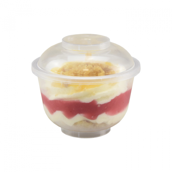 Raspberry, chantilly cream and mango cup