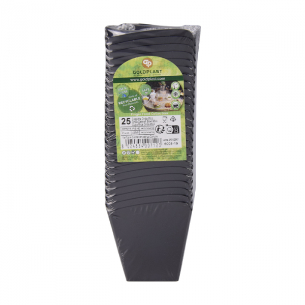 Coppetta onda nera in polistirene per finger food cc.95