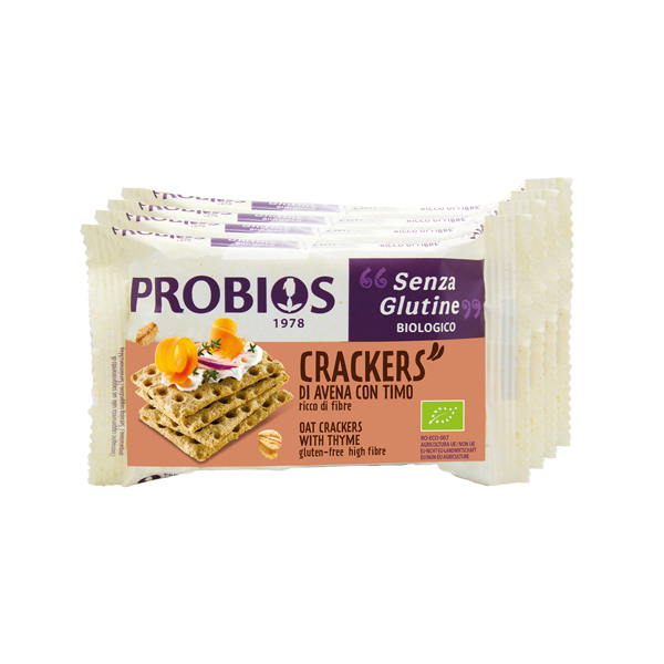 Crackers di avena con timo  biologico senza glutine venduti da orobica food
