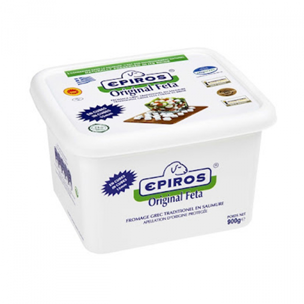 Greek feta cheese cubes in brine