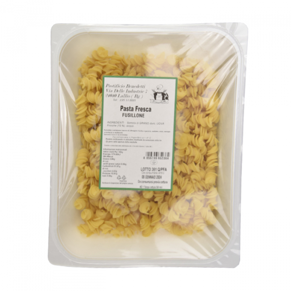 Fusilli frescos de sémola de trigo duro con huevo Kg.1
