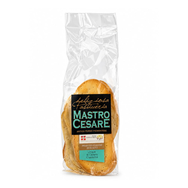 Confezione Ligue di Cesare classiche di deliziosa Pasticceria Mastro Cesare, antico forno piemontese, piemonte eccellenza artigiana, prodotto italiano di qualità, venduto da Orobica Food.