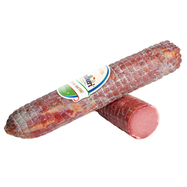Lonzino di suino stagionato sfuso Bombieri, salume dal gusto delicato e dalla consistenza morbida ideale per antipasti e taglieri. Venduto da Orobica Food.