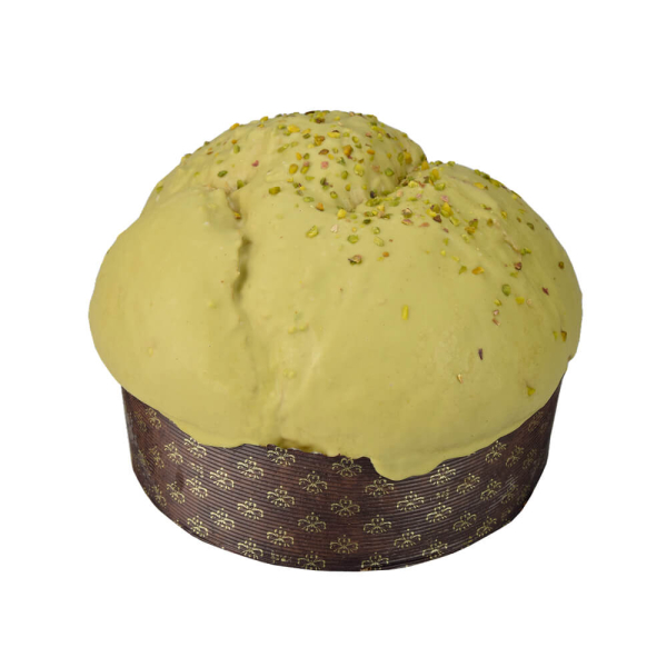 Panettone artigianale al pistacchio con  crema spalmabile al pistacchio Kg.1 venduto da Orobica Food