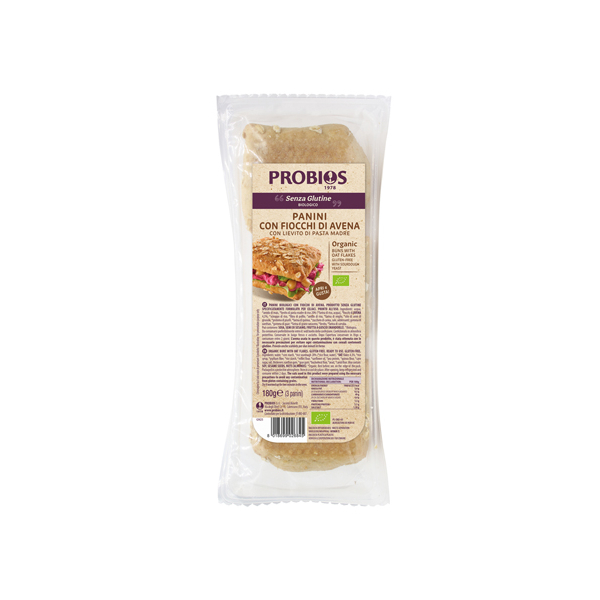 Paninini con fiocchi d'avena integrale biologici senza glutine venduti da orobica food