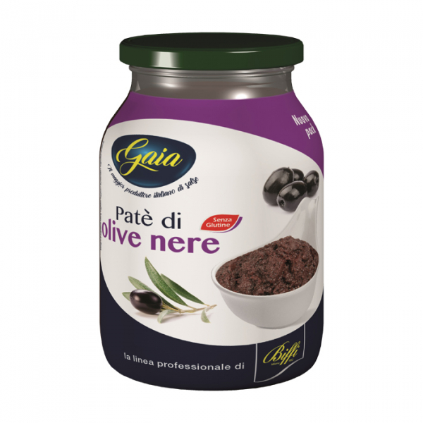 Black olive pate in a jar