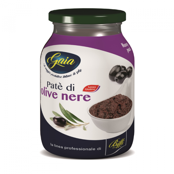 Black olive pate in a jar