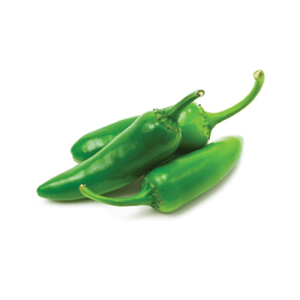 Green chili peppers (on request)