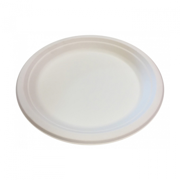 Biodegradable flat plate in cellulose pulp diametro cm.26