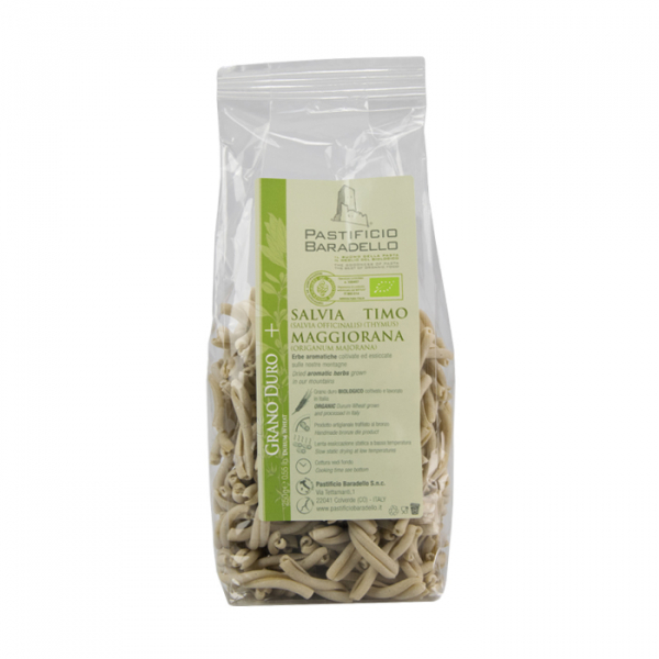 Durum wheat pasta with sage, thyme and marjoram