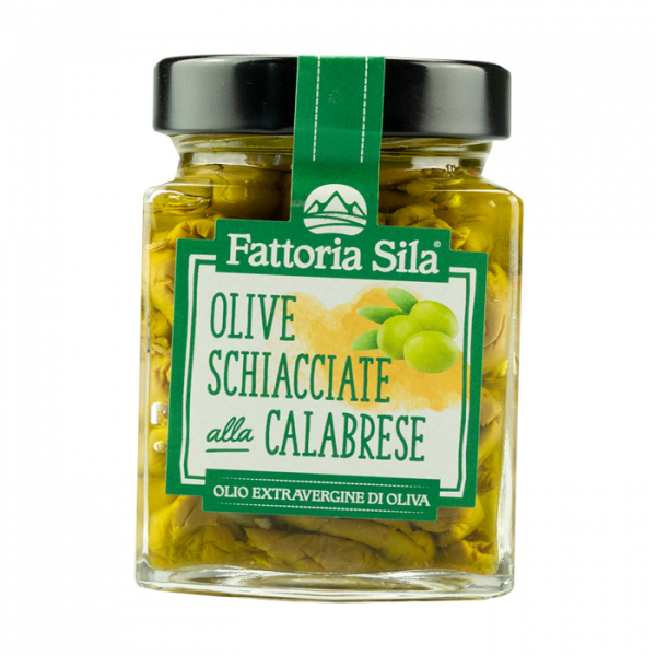 Olive schiacciate alla calabrese in olio evo