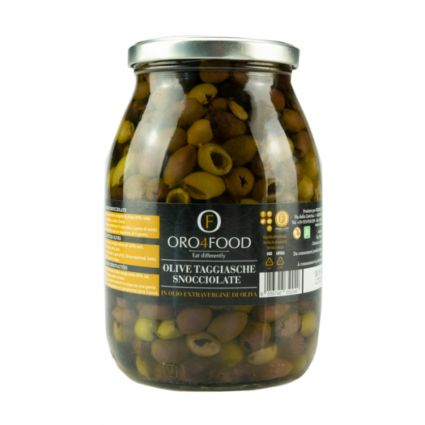 Taggiasche olives pitted with evo oil