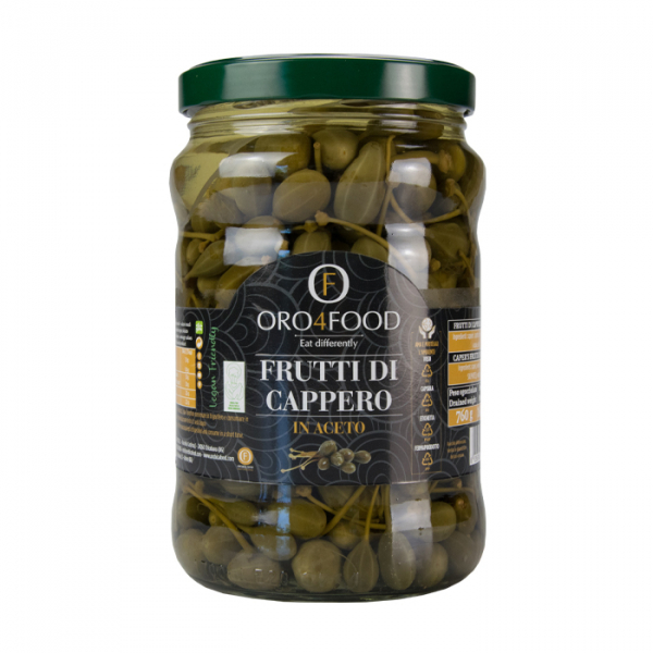 Capers with stem in vinegar