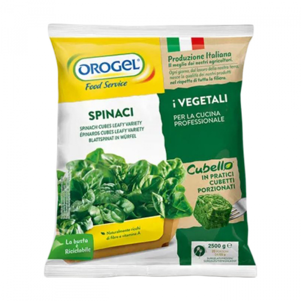 Frozen diced leaf spinach
