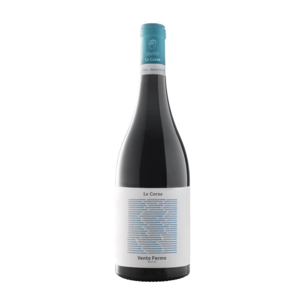 Bottiglia di vino rosso merlot bergamasca IGP biologico senza solfiti Vento Fermo, venduto da Orobica Food.