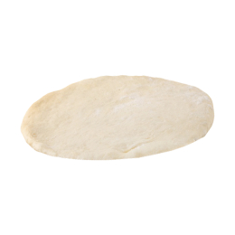 Base per pizza precotta senza glutine, forma ovale, pronta all’uso per preparazioni rapide. Venduto da Orobica Food.