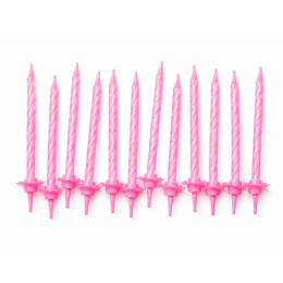 Candeline compleanno rosa con supporto, vendute da Orobica Food.