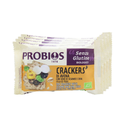 Crackers ecológicos sin gluten de avena con semillas de sésamo y chía g.35x4 vendidos por Orobica Food