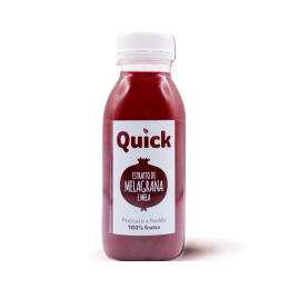 Estratto a freddo Quick melagrana e mela, bevanda 100% frutta dal sapore intenso e leggermente acidulo. Venduto da Orobica Food.