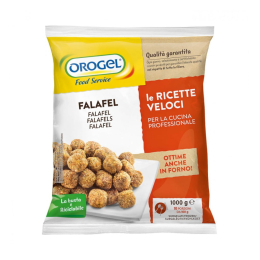 Falafel surgelati Orogel Food Service, polpette vegetali pronte da cuocere ideali per piatti etnici e vegetariani. Venduto da Orobica Food.