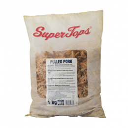 Marinated, cooked, filleted and frozen pork shoulder in pouch 
